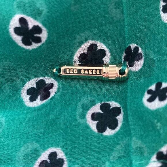 Ted Baker TALARLA Floral Dot green/black Midi Skirt  holiday party XS
C - Picture 12 of 13